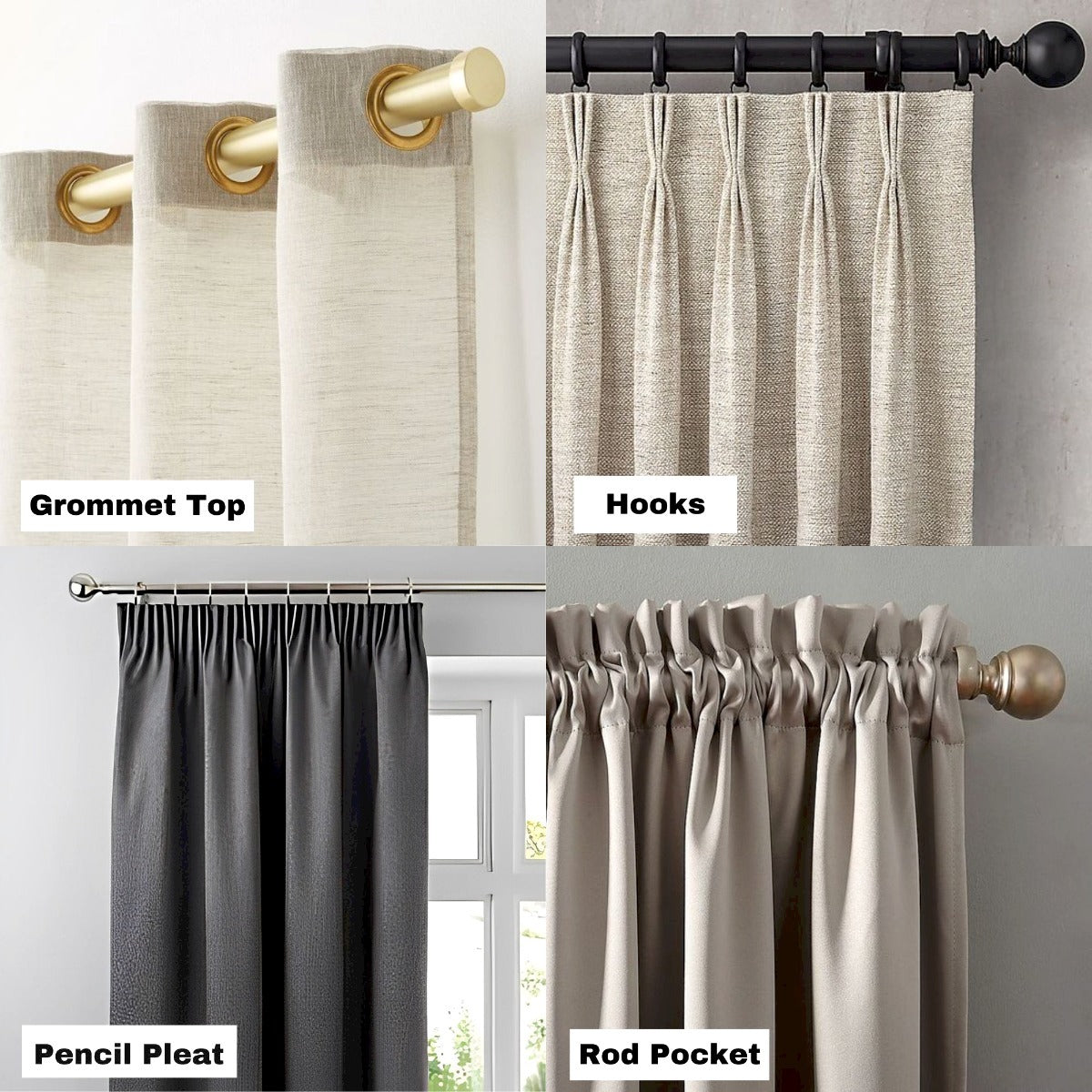 Anydrape Curtain Beige Plain Blackout Curtains for Living Room 100cm