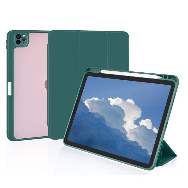 Anymob iPad Case Dark Green Acrylic Split Magnetic Case w/ Pen Slot For iPad Pro (11) 2020