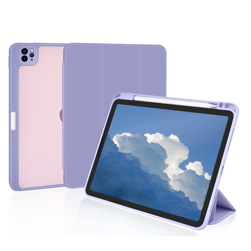 Anymob iPad Case Purple Acrylic Magnetic Split Case Leather w/ Pen Slot For iPad Air3 (10.5) 2019