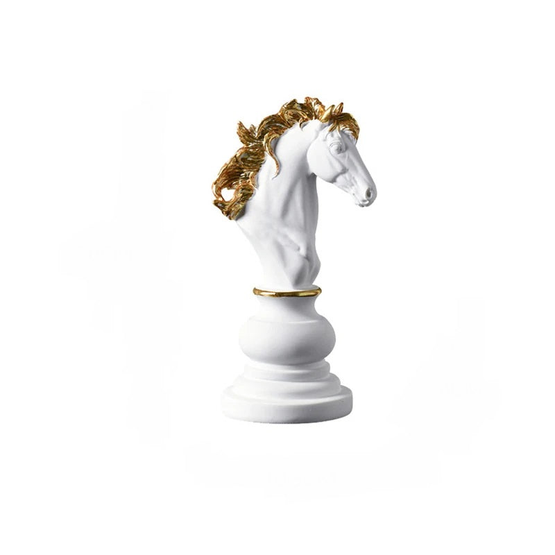 Anyhouz Home Figurine Chess Piece White Knight Medium Resin