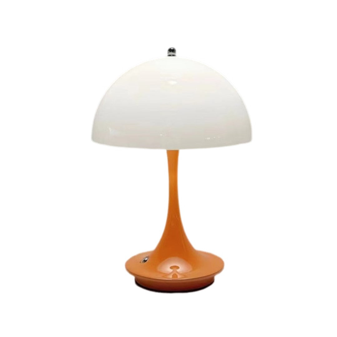 Anyhouz Luxury Lamp Orange Body Mushroom Home Decor Wirless Rechargeable Table Accents for Bedroom Hotel Living Room