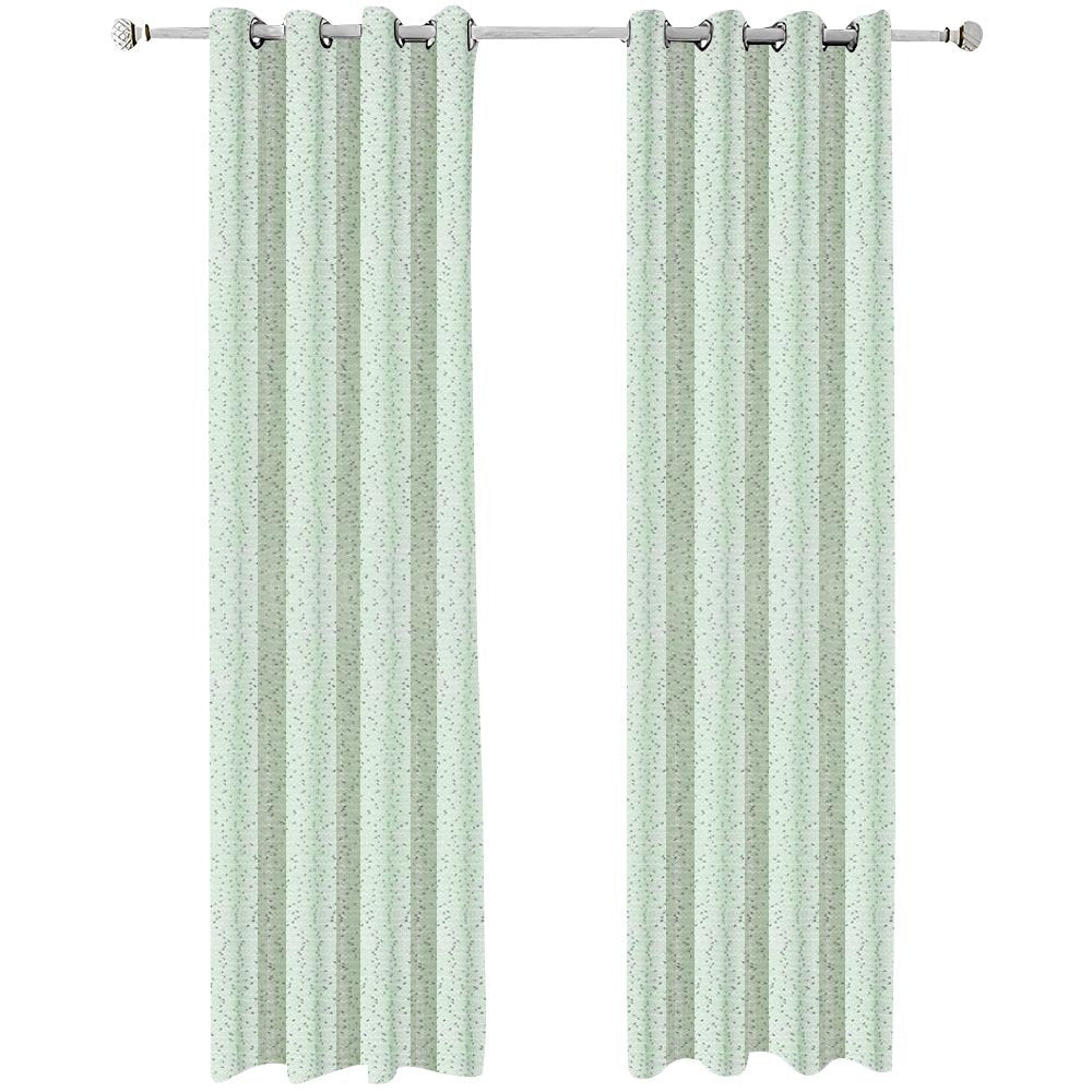 Anyhouz Curtains Green Retro Style Texture Fashion Decor 100cm