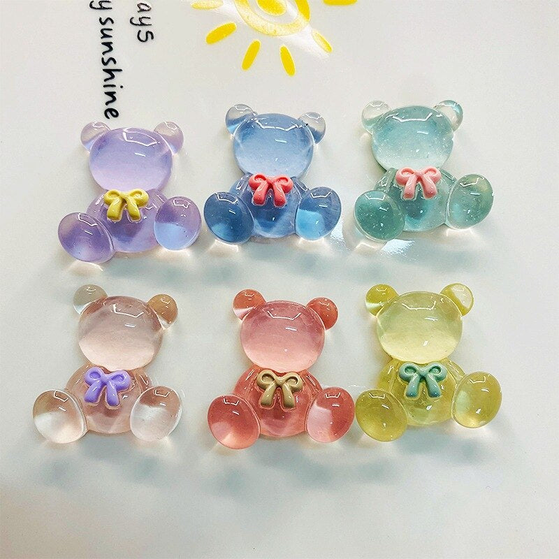 Anykidz 6pcs Crystal Sitting Bear Design Shoe Charm Accessories Jeans Clogs Pendant Pin Designer Ornament Jibbitz for Crocs
