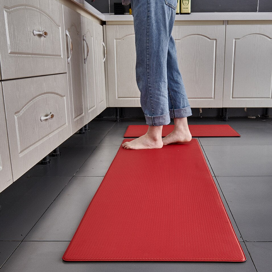 Anyhouz Red Non-slip Washable Door Floor Mats 45cmx75cm