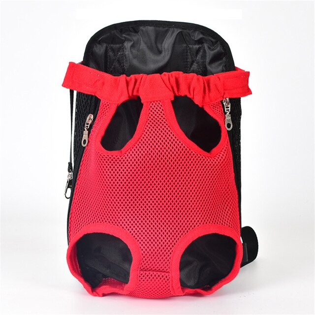 AnyWags Red Portable Dog Carrier with Breathable Hands-Free Pet Mesh and Strap Backpack 34cm