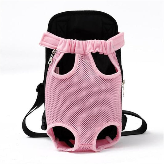 AnyWags Pink Portable Dog Carrier with Breathable Hands-Free Pet Mesh and Strap Backpack 34cm