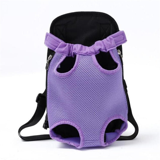 AnyWags Purple Portable Dog Carrier with Breathable Hands-Free Pet Mesh and Strap Backpack 34cm