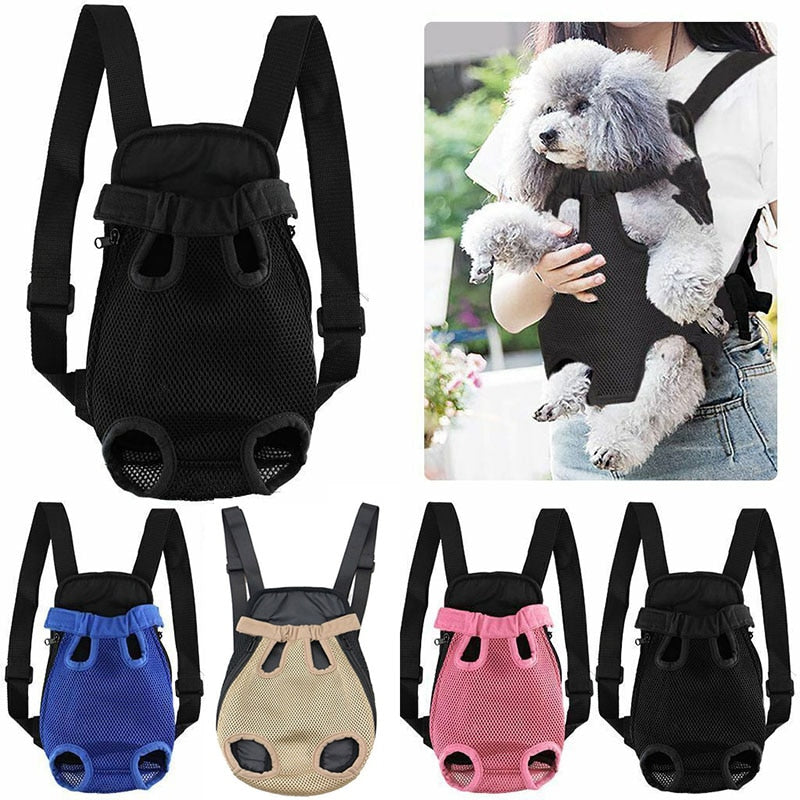 AnyWags Black Portable Dog Carrier with Breathable Hands-Free Pet Mesh and Strap Backpack 34cm