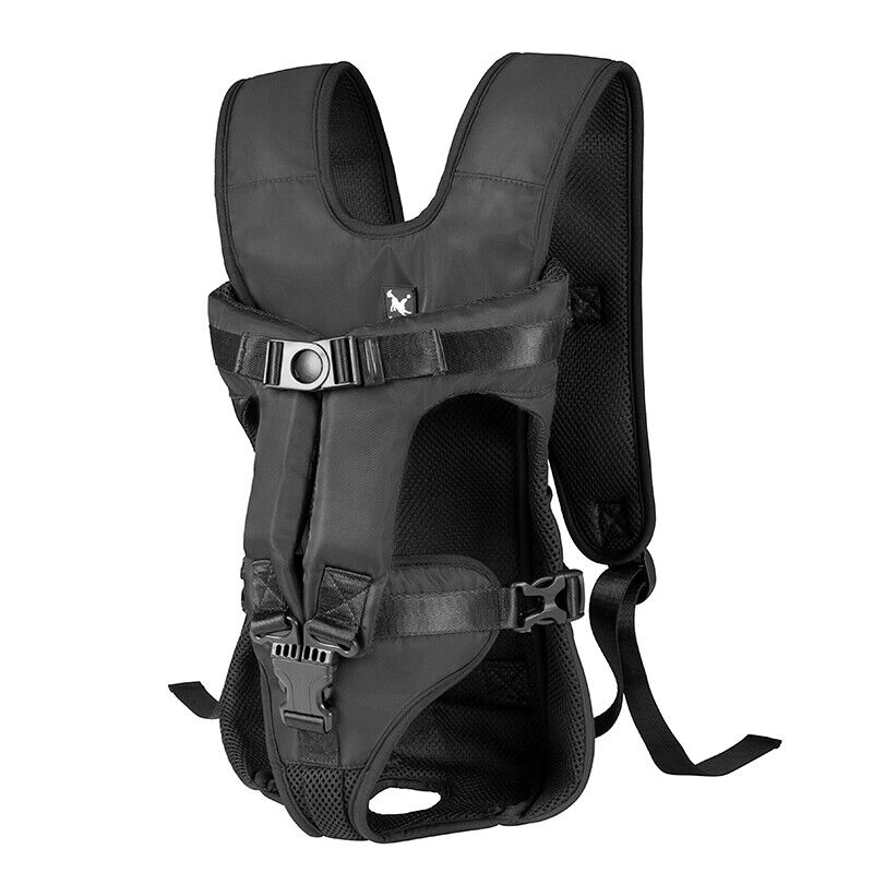 AnyWags Black Dog Carrier with Breathable Hands-free Pet Mesh Strap Backpack 31cm