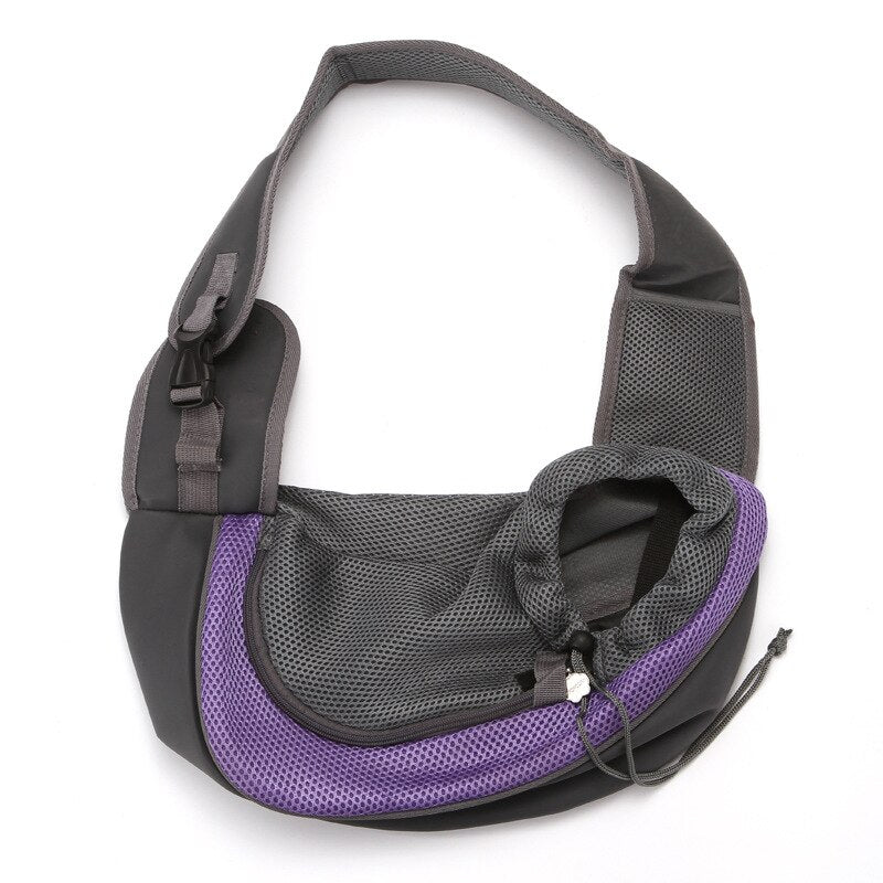 AnyWags Purple Dog Carrier Breathable Mesh and Side Strap Bag 22cm