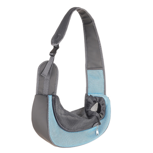 AnyWags Upgraded Light Blue Dog Carrier Portable Breathable Mesh and Strap Bag 25cm