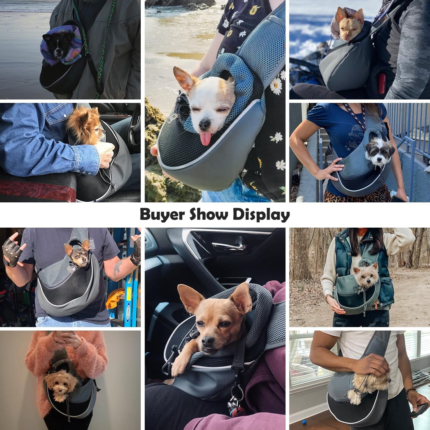 AnyWags Upgraded Light Blue Dog Carrier Portable Breathable Mesh and Strap Bag 25cm