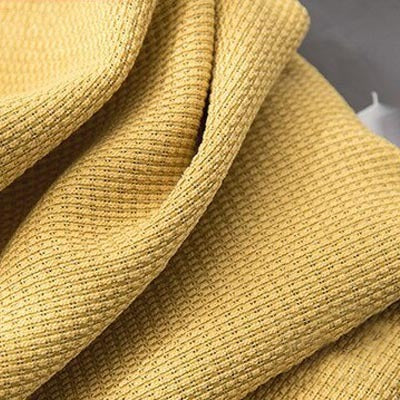 Anyhouz Curtain Yellow Modern Waffle Plaid for Living Room 100cm