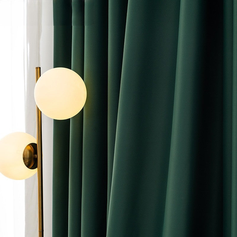 Anyhouz Curtain Green Modern Blackout Curtains for Living Room 100cm