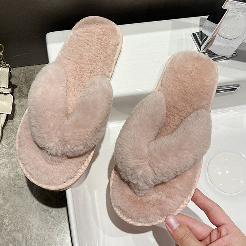 AnyStep Flip Pink Fluffy Indoor Slip On Plush Slipper One Size 7-8