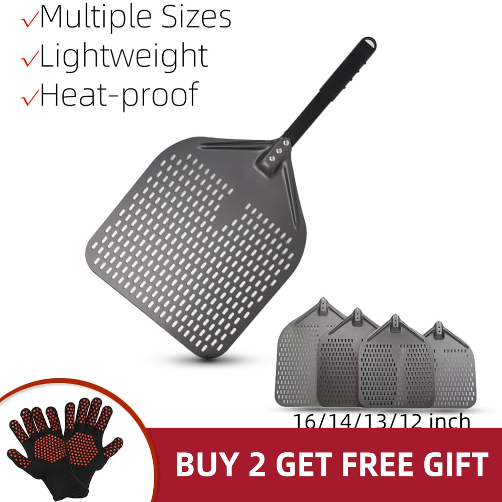 Anygleam Pizza Shovel 25cm X 106cm Dark Grey for Perforated Peel