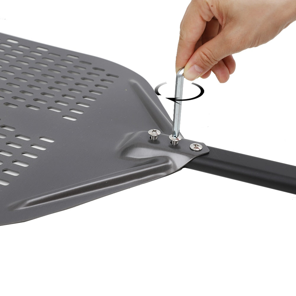 Anygleam Pizza Shovel 25cm X 106cm Dark Grey for Perforated Peel