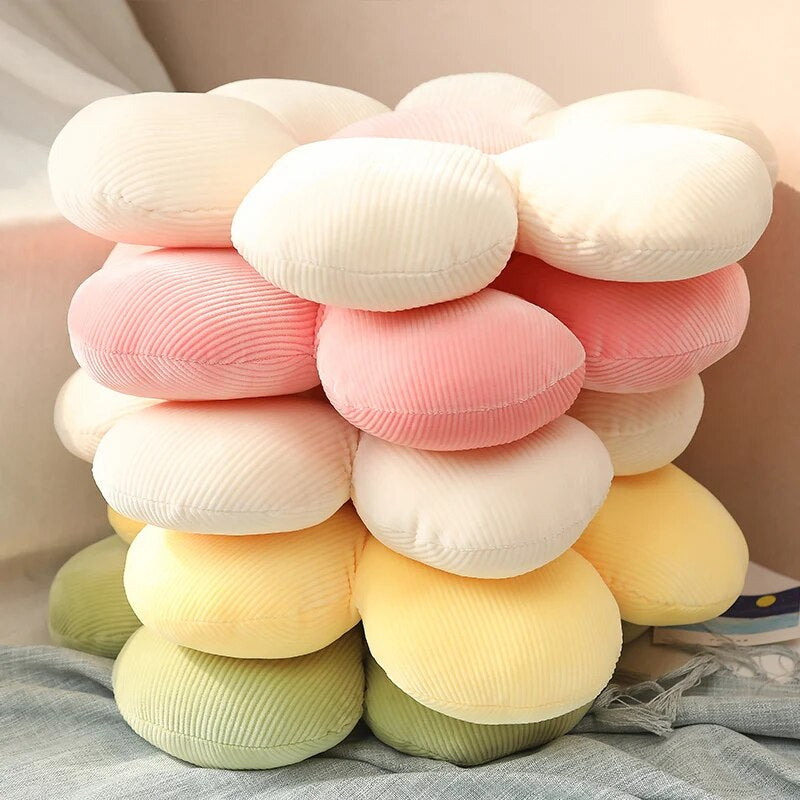 Anyhouz Plush Pillow Pink Flower Shape Stuffed Soft Pillow Seat Cushion Room Decor 30-35cm