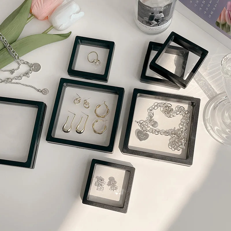Anyhouz Jewelry Storage 10PCS White Set 3D Floating Display Case Stands 11x11cm