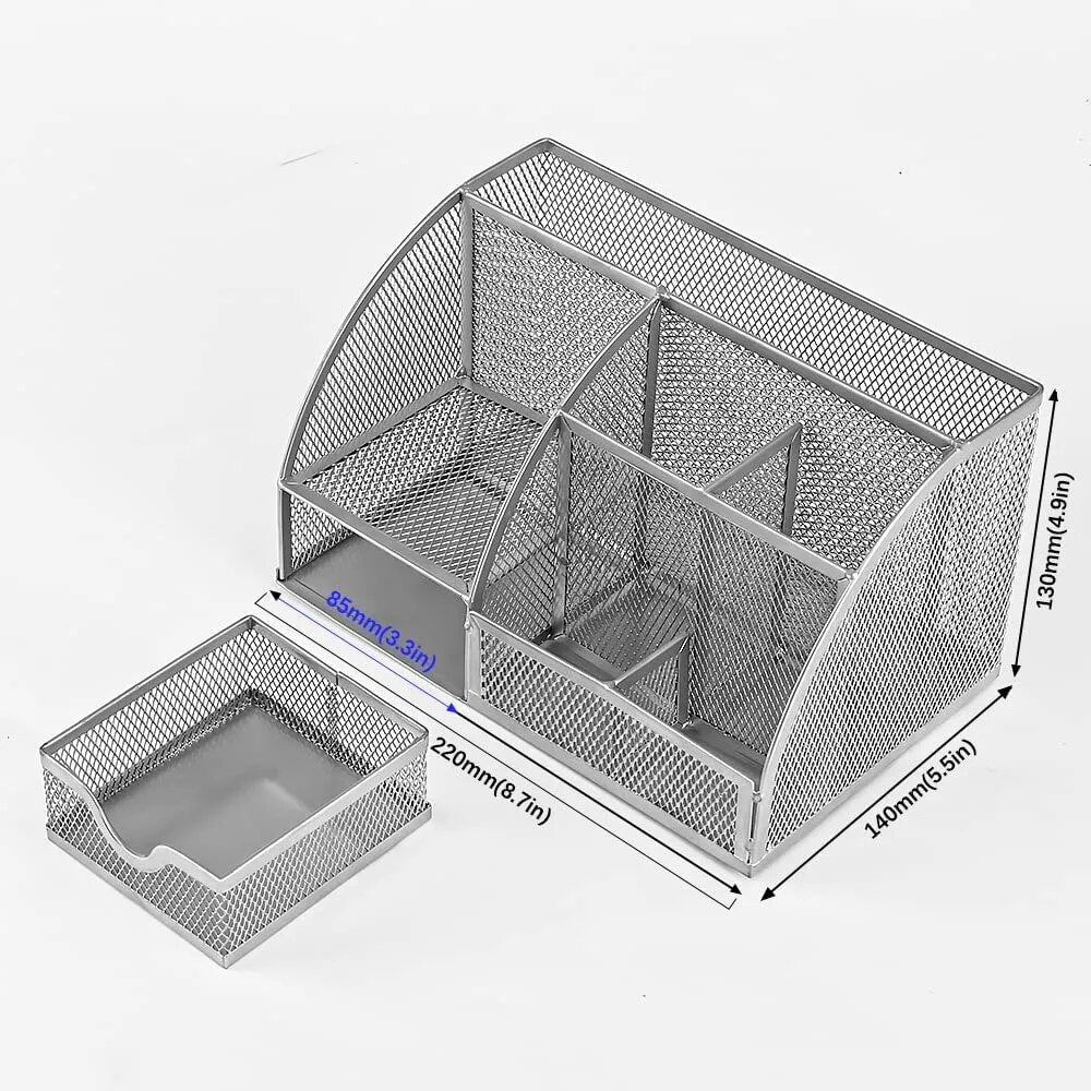 AnyCraft Light Green Mesh Stationery Storage Organizer with Compartments