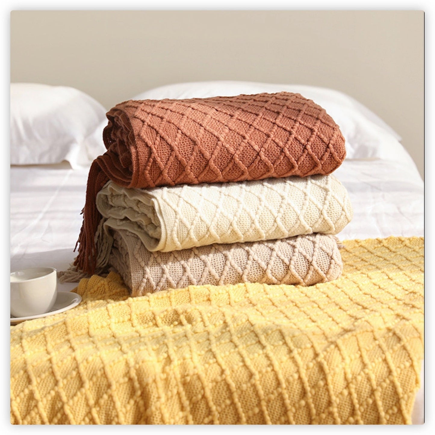 Anyhouz Throw Blanket Yellow Cashmere Slipcovers 127*172cm