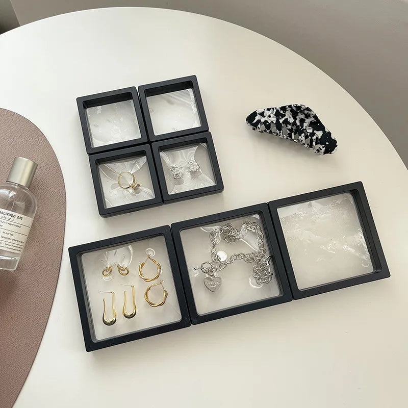 Anyhouz Jewelry Storage 10PCS White Set 3D Floating Display Case Stands 11x11cm