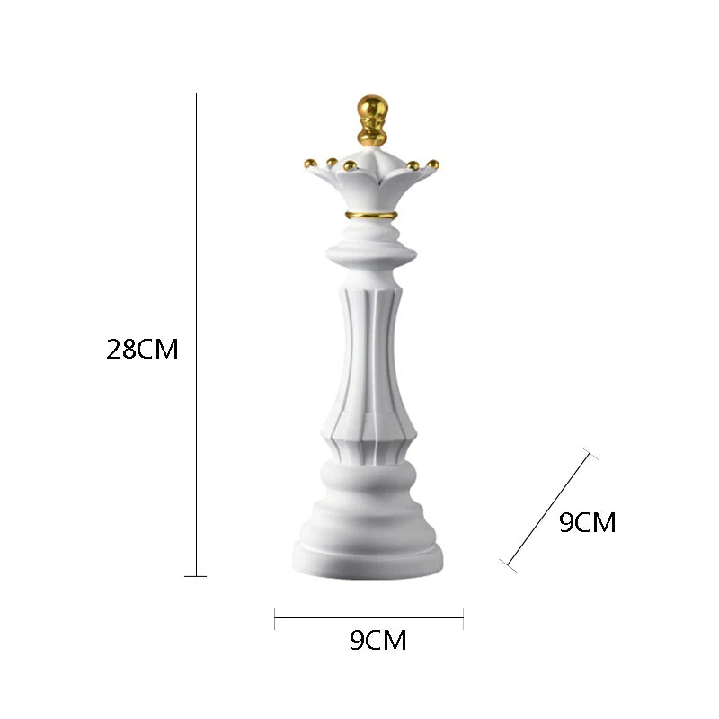 Anyhouz Home Figurine Chess Piece White Queen Medium Resin