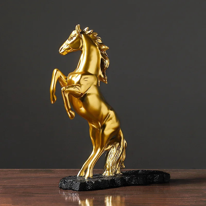 Anyhouz Home Figurine Golden Horse Wine Rack Storage Figurines