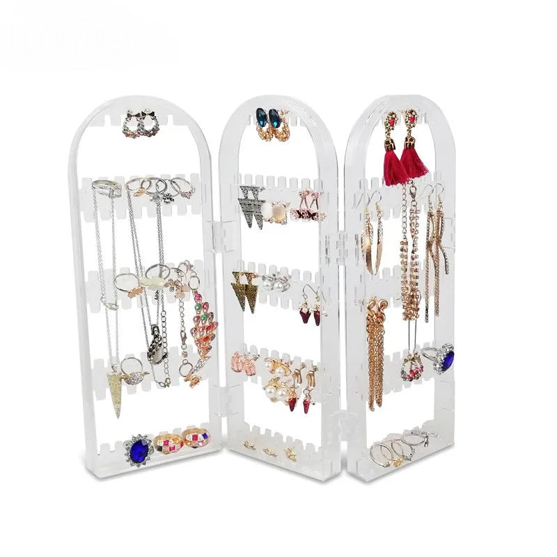 Anyhouz Jewelry Shelf Stand Holder 3 White Fans Panels