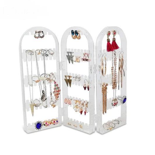 Anyhouz Jewelry Shelf Stand Holder 3 White Fans Panels