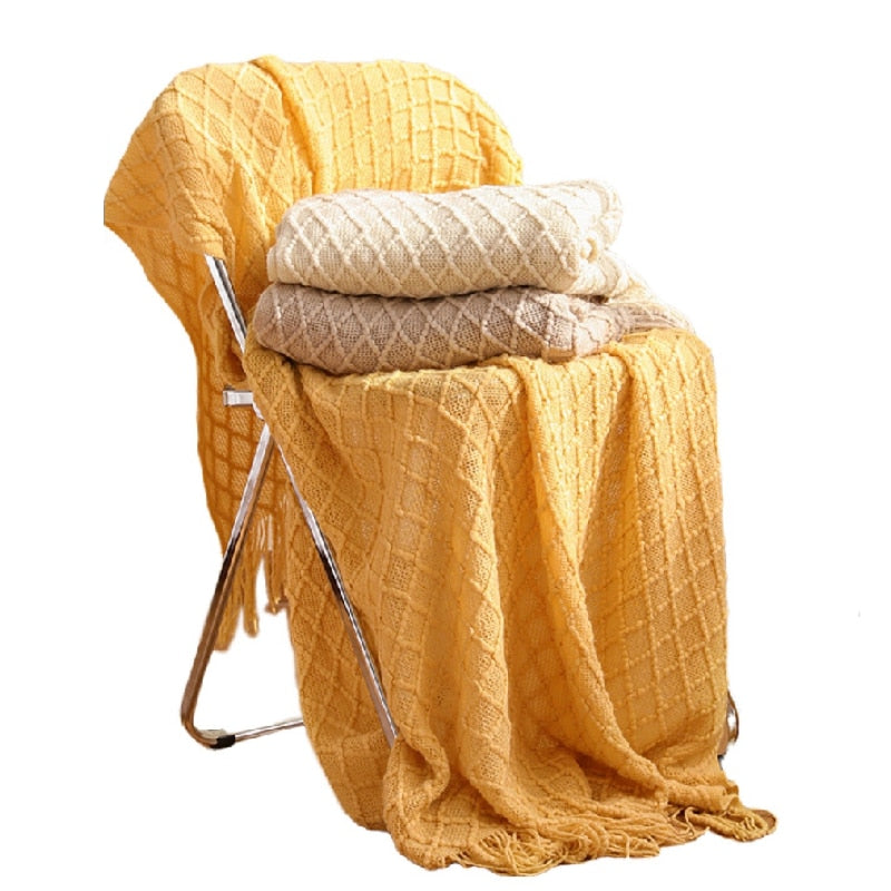 Anyhouz Throw Blanket Yellow Cashmere Slipcovers 127*172cm