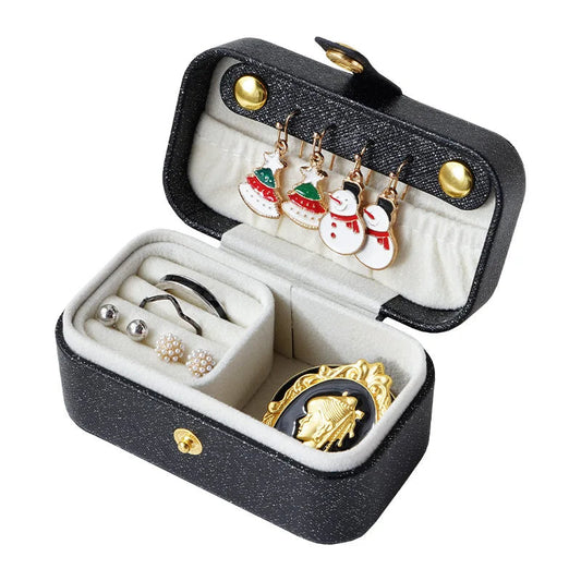 Anyhouz Jewelry Storage Mini Ring Box Portable 1pc New Black