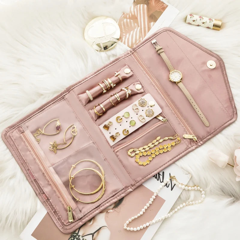 Anyhouz Jewelry Storage Foldable Case Pink XS Portable