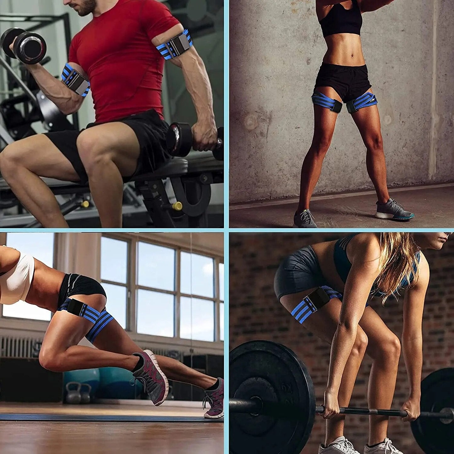 Anyfit Resistance Band Blue Set Fitness Bands Weight Bodybuilding Arm Leg Wraps