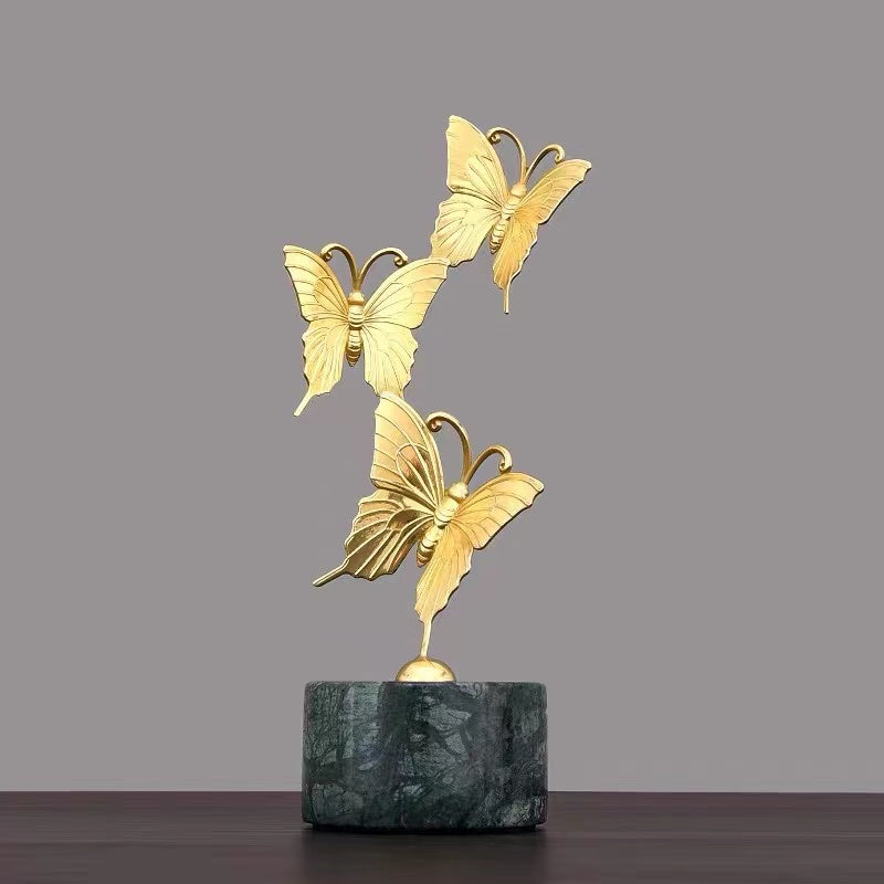 Anyhouz Tabletop Gold Flying Butterfly Home Decor 33cm