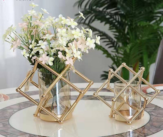 Anyhouz 25cm Metal Flower Vase Tabletop Home Decor Modern