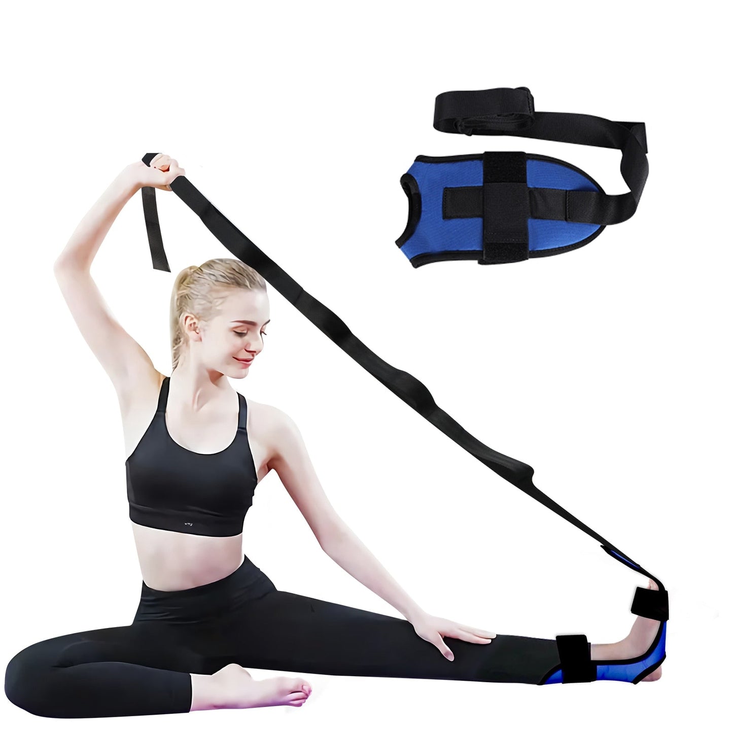 Anyfit Yoga Band Stretcher Solid Blue Strap Resistance Belt