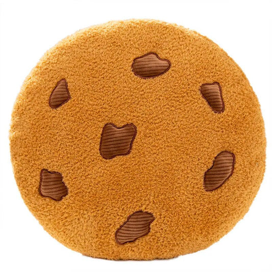 Anyhouz Plush Pillow Light Brown Chocolate Cookies Biscuit Shape Stuffed Soft Pillow Seat Cushion Room Decor 26cm