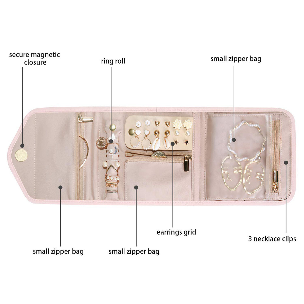 Anyhouz Jewelry Storage Foldable Case Blue XS Portable