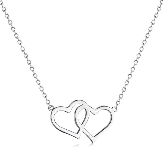 Anyco Necklace Silver Dylam Fashion Gold Plated 925 Silver Jewelry Heart Shape