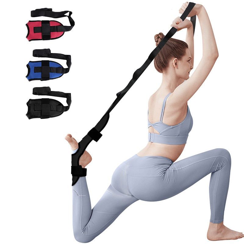 Anyfit Yoga Band Stretcher Solid Black Strap Resistance Belt