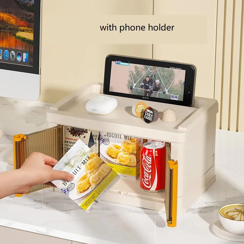 Anysort Beige Orange Stackable Foldable Storage Bins – AnycoStore