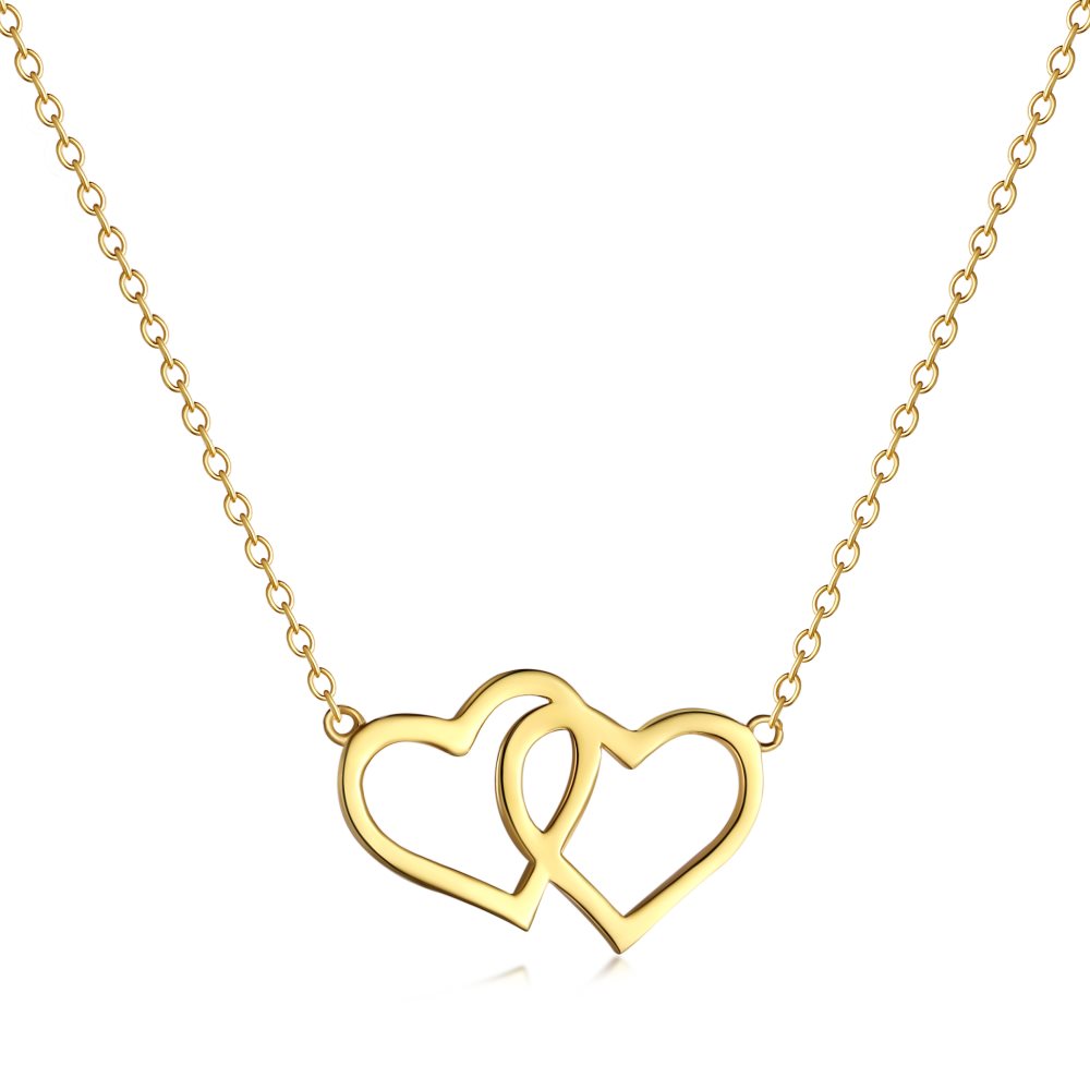 Anyco Necklace Gold Dylam Fashion Gold Plated 925 Silver Jewelry Heart Shape