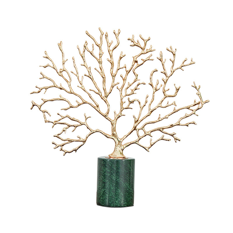 Anyhouz Tabletop Tree Snowflake Home Decor Marble Base 25cm