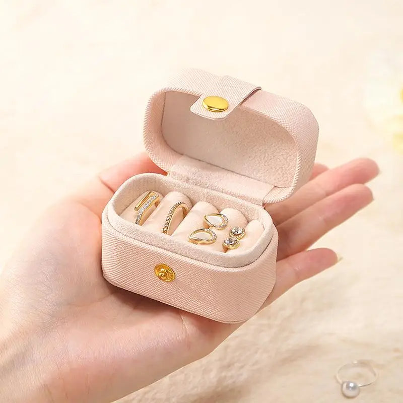 Anyhouz Jewelry Storage Mini Ring Box Portable 1pc Red