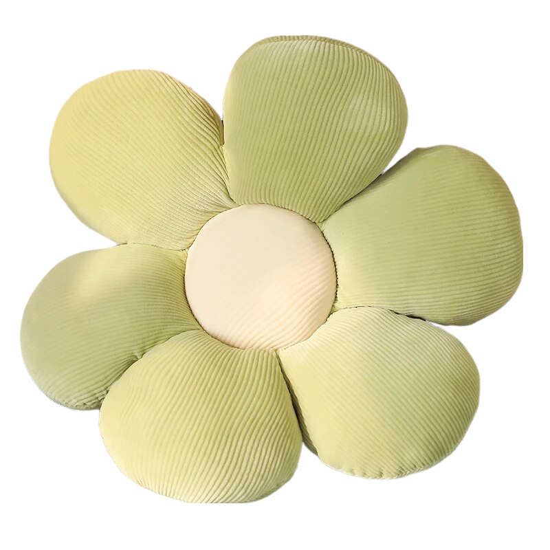 Anyhouz Plush Pillow Green Flower Shape Stuffed Soft Pillow Seat Cushion Room Decor 30-35cm