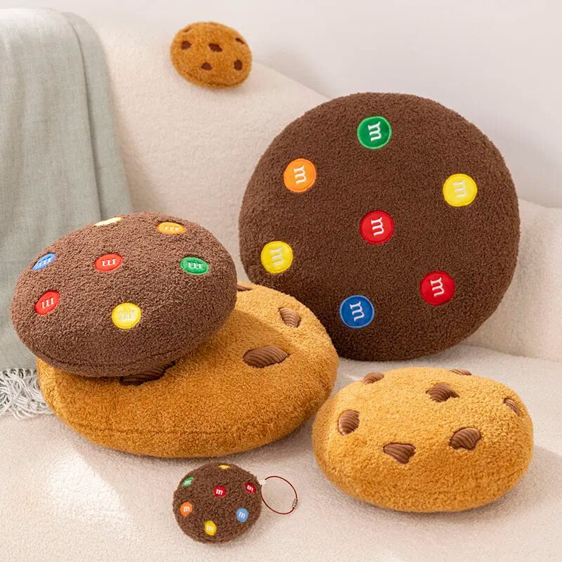 Anyhouz Plush Pillow Light Brown Chocolate Cookies Biscuit Shape Stuffed Soft Pillow Seat Cushion Room Decor 26cm