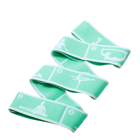Anyfit Yoga Band Stretcher Neon Green and White Strap Resistance Belt