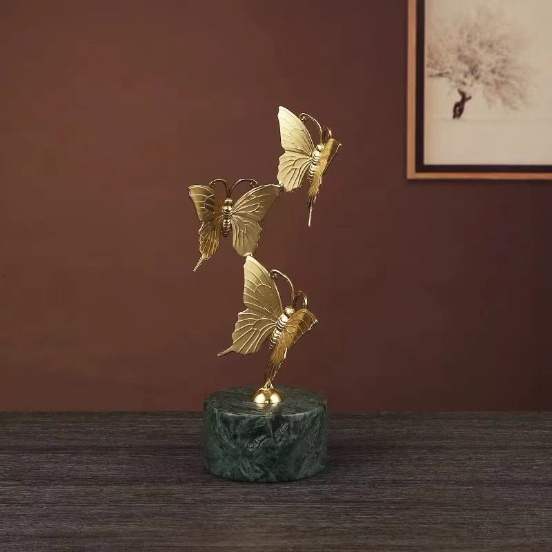 Anyhouz Tabletop Gold Flying Butterfly Home Decor 33cm