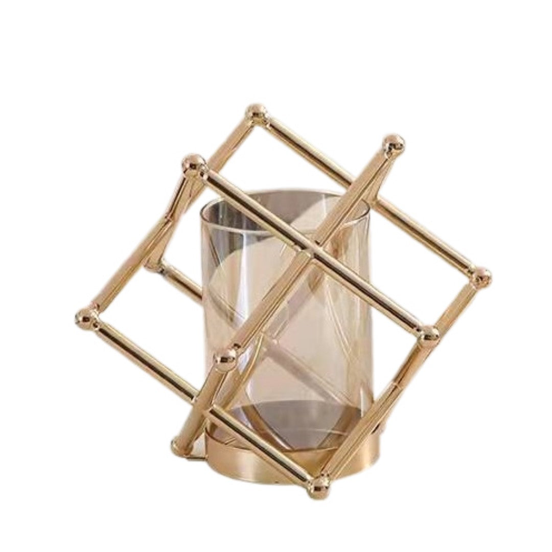 Anyhouz 25cm Metal Flower Vase Tabletop Home Decor Modern